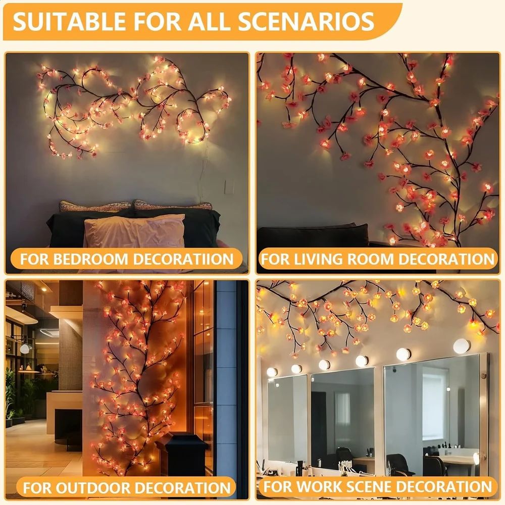 6 feet Cherry Blossom Flower Tree Branch LED Light for Home Decor